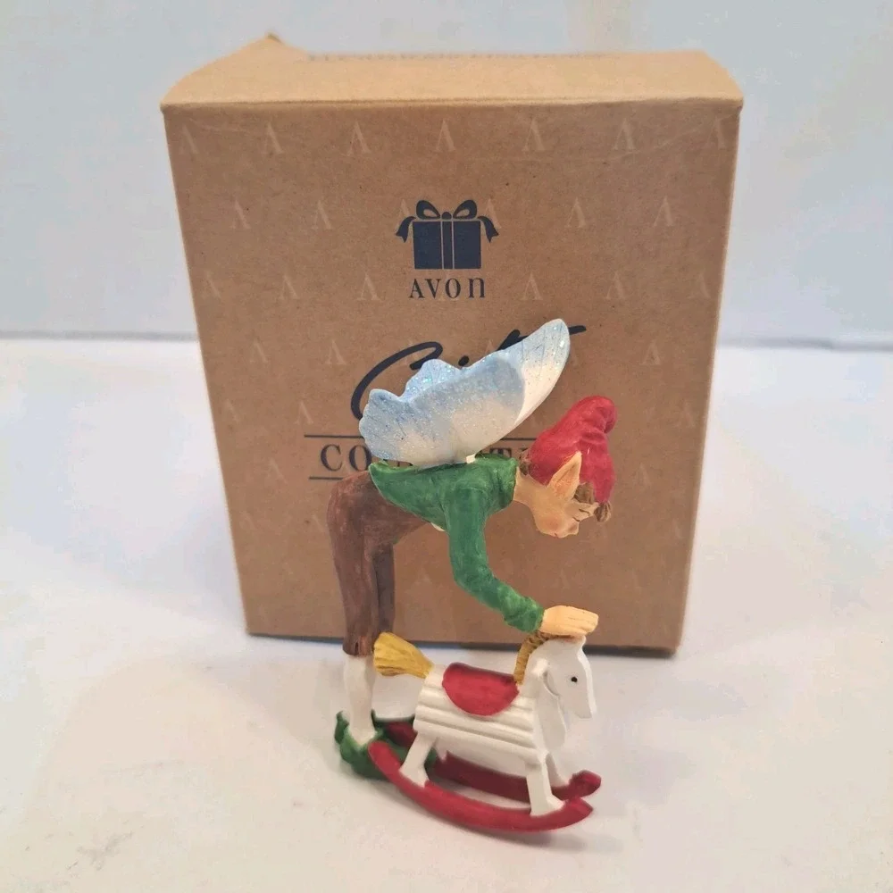 Avon Santa's Elves Collection Elf with Rocking Horse 3